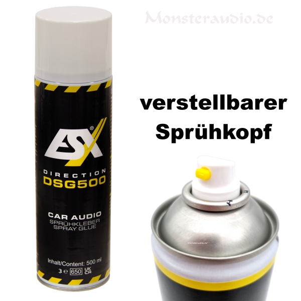 ESX DSG500 Sprühkleber 500ml Kraft Kleber Dose Sprühdose für Stoff Teppich Leder (Grundpreis 25,98/l)